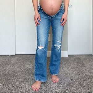 Mother Superior The Rambler Ankle Jeans - Distressed Medium Blue Wash - Size 26
